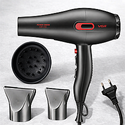Фен для волосся 2800 Вт + 3 насадки, VGR V-471 / Фен для сушіння волосся / Фен з дифузором