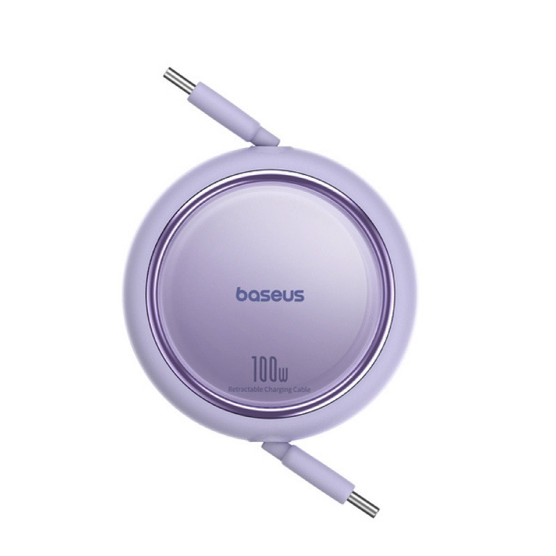 Кабель Baseus Free2Draw Mini Retractable Charging Cable Type-C to Type-C 100W 1m Nebula Purple, фото 1