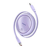 Кабель Baseus Free2Draw Mini Retractable Charging Cable Type-C to Type-C 100W 1m Nebula Purple, фото 3