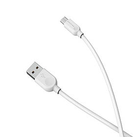 Кабель BOROFONE BX14 USB to Micro 2.4A, 1m, PVC, TPE connectors, White