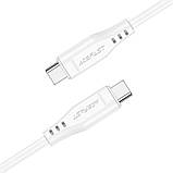 Кабель ACEFAST C3-03 Type-C to Type-C 3A, 60W, 1.2m, TPE, TPE connectors, White, фото 3