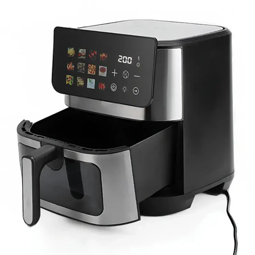 Аерофритюрниця Domotec MS-3224 сенсорне керування приготування з мінімальною кількістю олії LED-дисплей 4500 Вт Чорний, фото 1