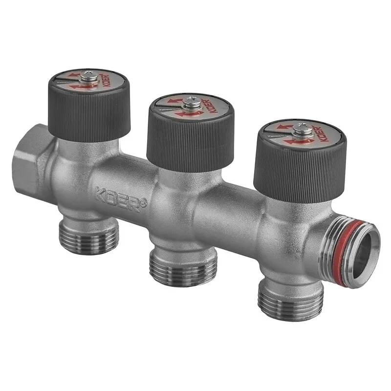 Колектор вентильний без фітингу Koer KR.1128-3 - 3/4"x3/4"x3/4"x3 Ways (KR5872), фото 1