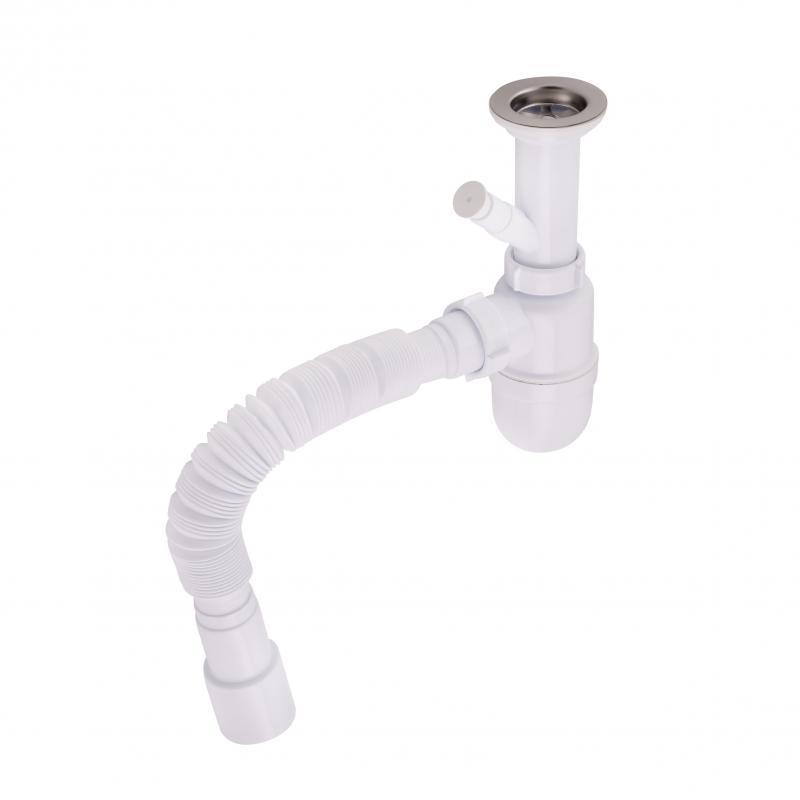 Сифон для раковини Lidz (WHI) 60 06 Y002 00 з відведенням для пральної машини (вихід 50 мм), фото 1