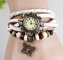 Годинник браслет із метеликом (білі)