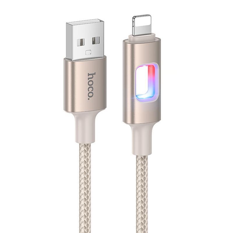 Дата кабель Hoco U144 New USB to Lightning 2.4A (1.2m) Gold, фото 1