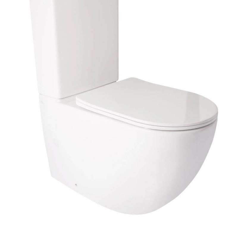 Qtap Jay чаша унітазу підлогового гор. випуск, нижнє підведення, без сидіння 680*370*815mm WHITE, фото 1