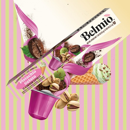 Кава у капсулах Belmio Belmio Pistachio Gelato Бельгія Неспресо 10 шт зі смаком фісташки, фото 1