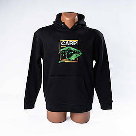 Худі Acropolis "Короп" для риболовлі (чорний) чоловічий | Карпфішинг | Теплий з капюшоном