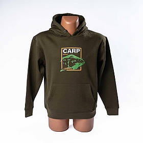 Худі Acropolis "Короп" для риболовлі (карпфішинг) хакі ОХР-4: демісезонний светр з капюшоном