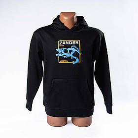 Худі Acropolis "Судак" для риболовлі (чорний) ОХР-3 | Чоловічий, спінінг, поліестер, бавовна