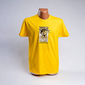 Футболка Acropolis "ЩУКА" для риболовлі (жовта) бавовна, чоловіча/жіноча, S-XXL
