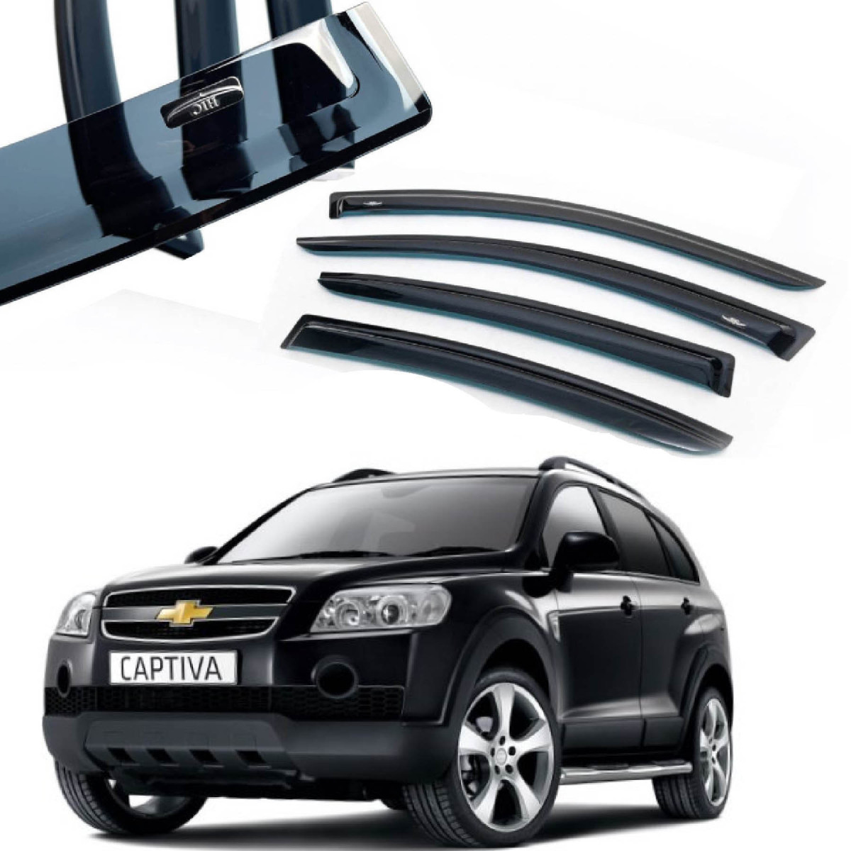 Дефлектори вікон вітровики HIC для Chevrolet Captiva 2007-2011 2011- (CHR16), фото 1