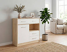 Комод 1Д3Ш Тіпс, Меблі Сервіс, Дуб самоа / Білий