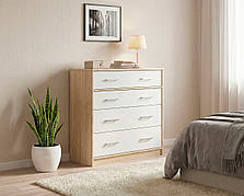 Комод Тіпс 4Ш, Меблі Сервіс, Дуб самоа / Білий