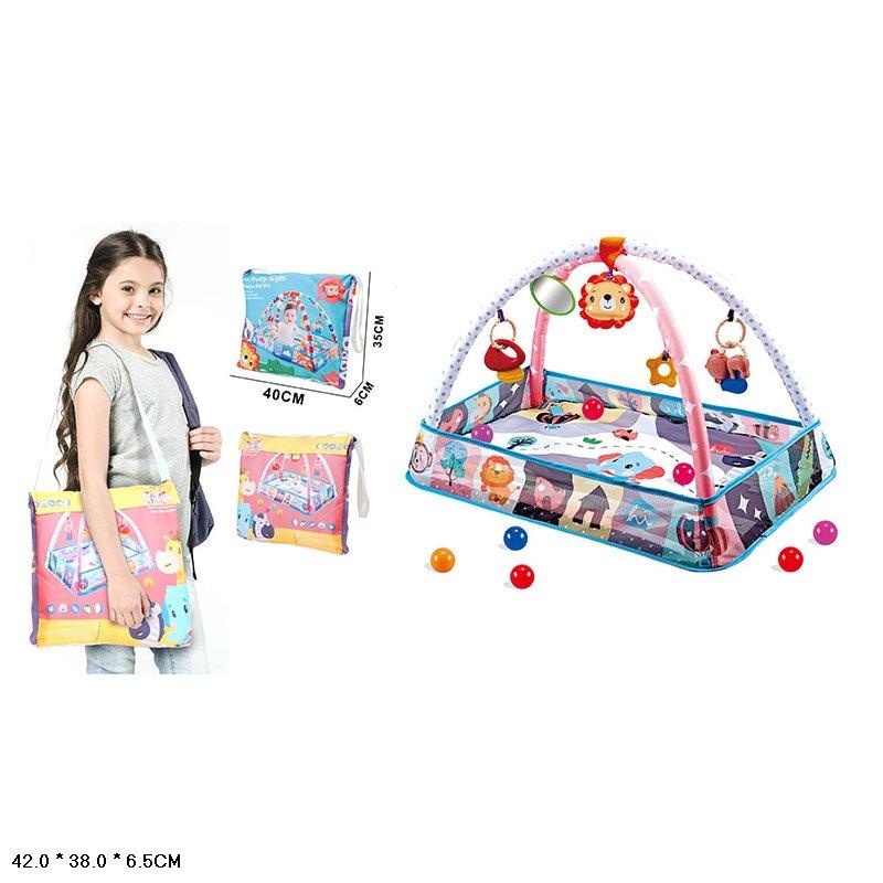 Килимок для малюків 918-8023, з брязкальцями, 8 кольорових кульок, фото 1