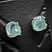 Пусети з цирконом срібні жіночі прикраса з натуральним блакитним каменем сережки гвоздики, фото 4
