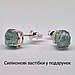 Пусети з цирконом срібні жіночі прикраса з натуральним блакитним каменем сережки гвоздики, фото 6