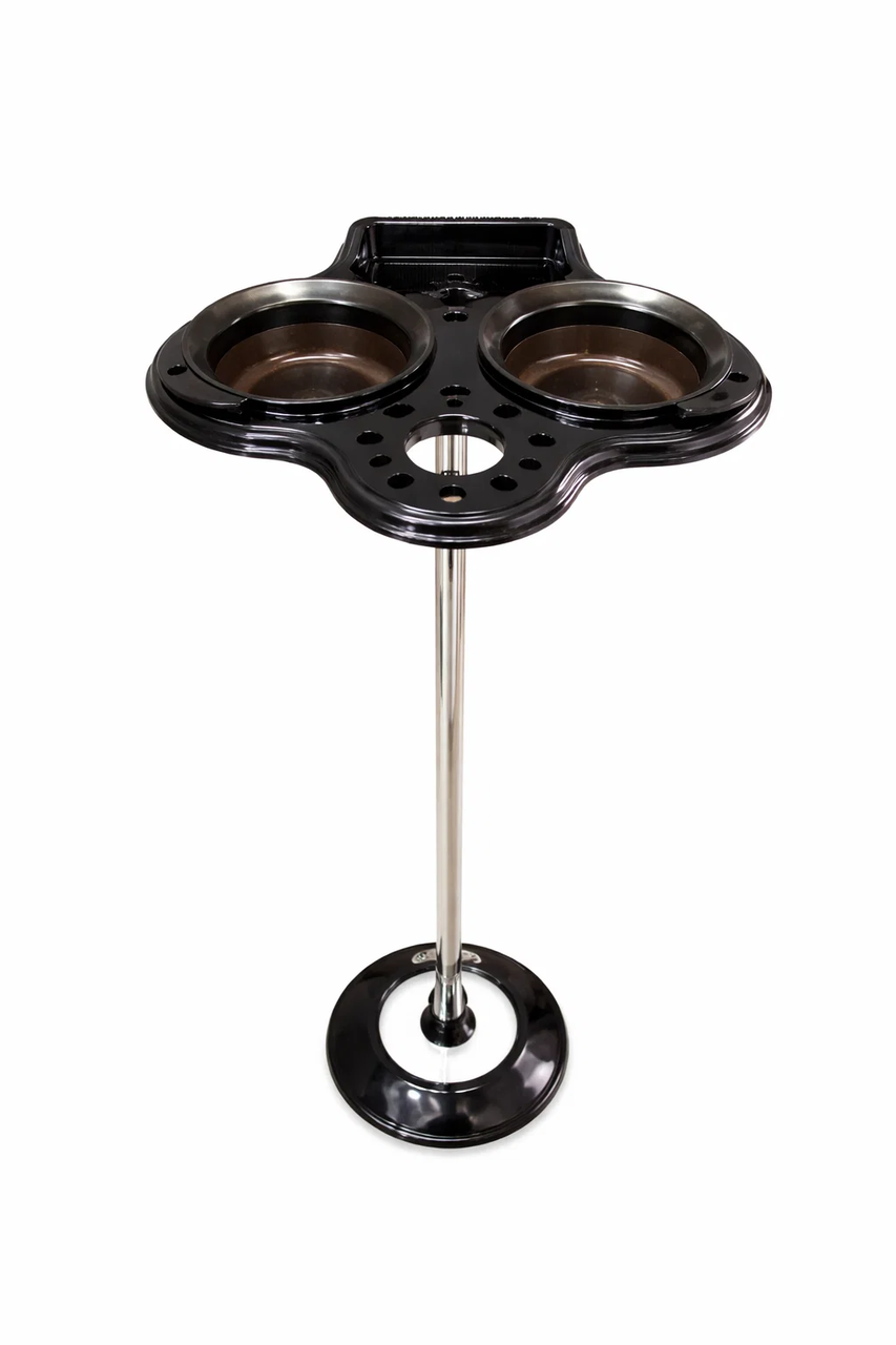 Колор бар для перукаря чорний модель 206 з отвором для фена, візок для фарбування волосся, колор бар для салону підставка для фарб, фото 1