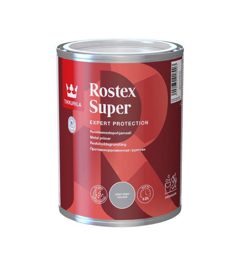 Tikkurila Rostex Super - протикорозійна ґрунтовка для металу (Світло-сірий), 1 л, фото 1