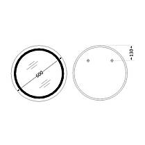 Дзеркало Qtap Taurus R600 з LED-підсвіткою Touch, з антизапотіванням, з димером, рев. темп. кольору (3000-6500 K) QT2478R607, фото 2