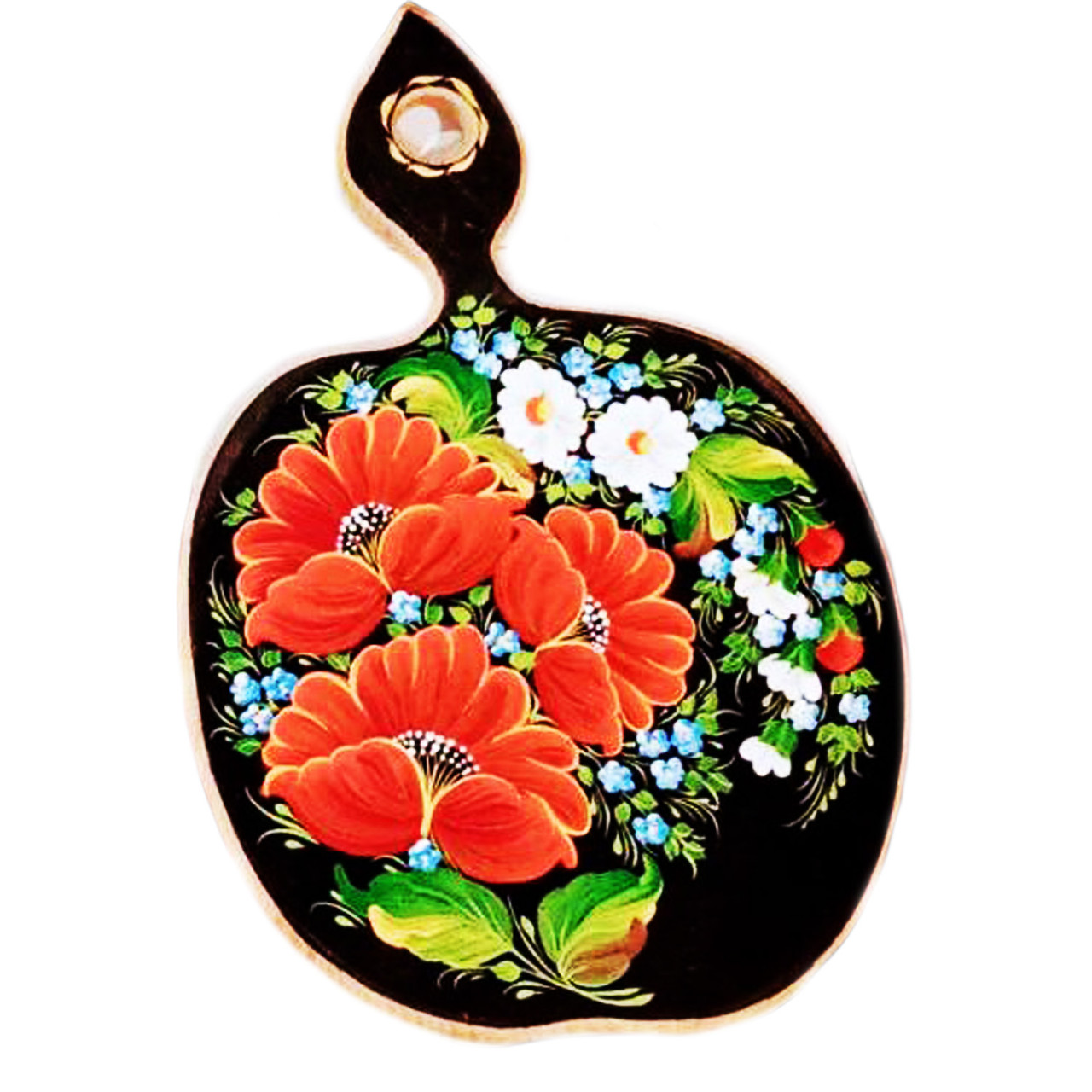 Дошка обробна велика дерев'яна з петриківським розписом Гранд Презент Дош-Вел-М-9