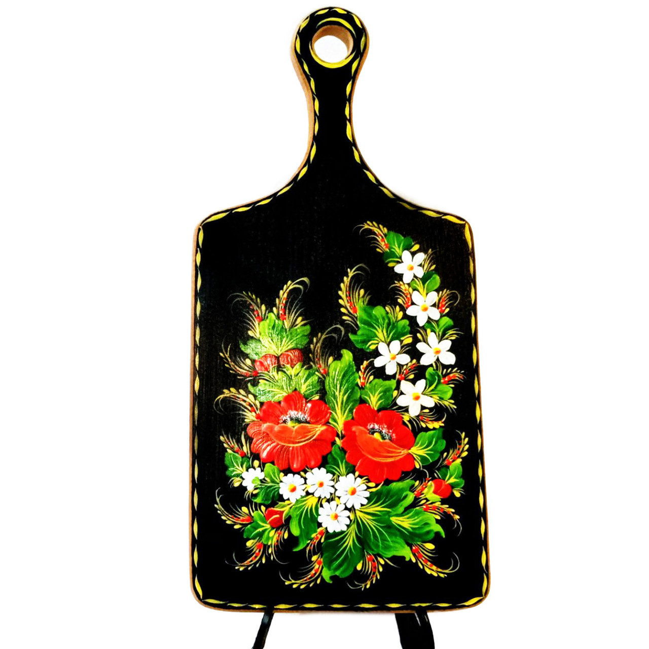 Дошка обробна середня дерев'яна з петриківським розписом Гранд Презент Дош-Сер-М-1