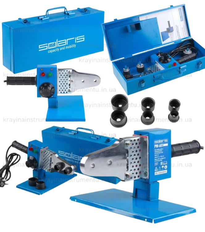 Апарат для зварювання пластикових труб SOLARIS 600 Вт (3 насадки: 20 - 32 мм), фото 1