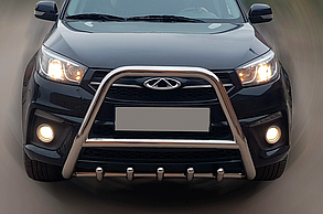 Кенгурятник WT009 (нерж) для Chery Tiggo 3 2005- рр