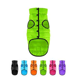 Курточка для собак AiryVest ультралегкая салатовая для холодной весны осени с отверстием для бретеля (592198)
