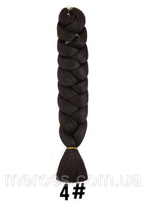 Канекалон Ultra BRAID-X-pression premium 4#XP довгий однотонний холодний коричнев термостійкий метровий довжина 100см Вага 165грам, фото 1