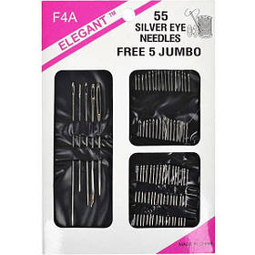 Набір голок для ручного шиття Bambi F4A55 в наборі 55 штук, Toyman