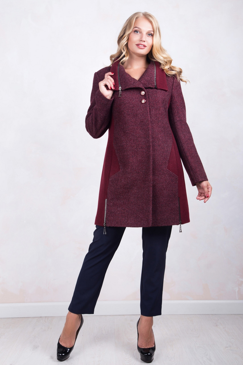 Пальто Варшава бордовий 48 (1196-2), фото 1