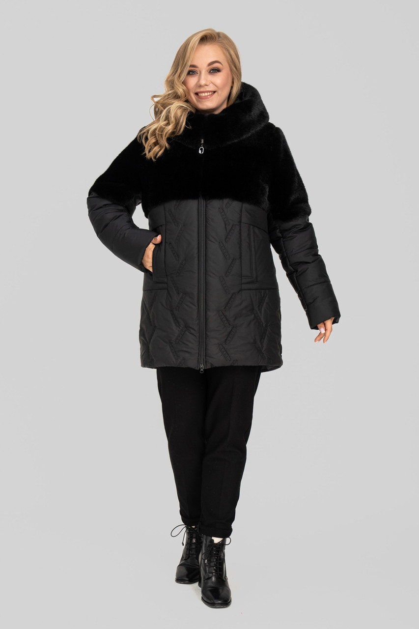 Шуба Шанталь 2 чорний 50 (102636), фото 1