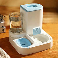 Диспенсер корма и воды для домашних животных напольная двойная миска для кошек с автоматической поилкой