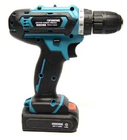 Шуруповерт 550 DWE (24V 5A/h Li-Ion) Акумуляторний дриль-шупуповерт Макіта в кейсі, фото 1