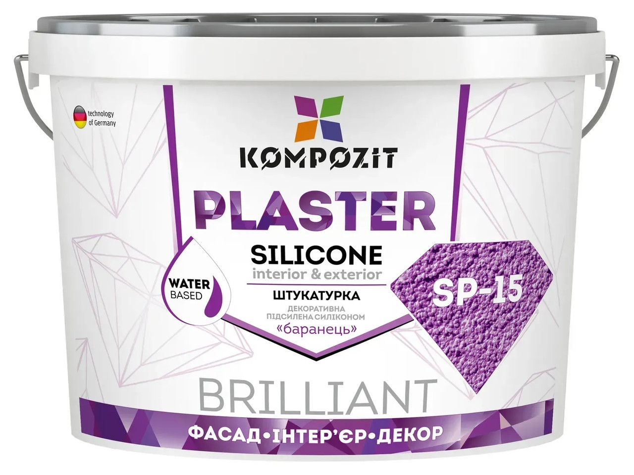 Kompozit Plaster SP-15 — штукатурка декоративна силіконова "Баранець", 25 кг, фото 1