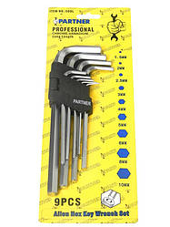 Набір ключів Г-образних довгих 6 гр PARTNER РА-509L 9пр.