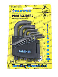 Набір ключів TORX Г-образних PARTNER PA-615 15пр.