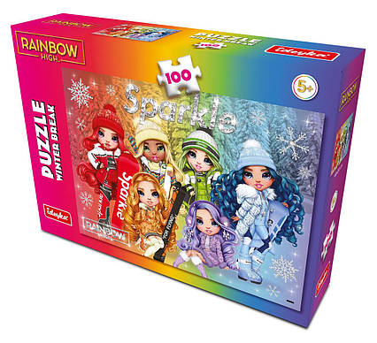 Пазли Rainbow High Winter Break, 100 елементів, в кор. 27,5*18*5см, ТМ Ідейка, Україна