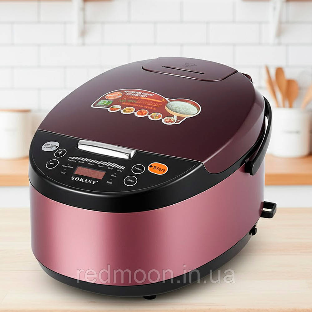 Мультиварка-рисоварка 6л 900Вт з антипригарним покриттям електронне управління SK-07078 / Мультиварка / Рисоварка багатофункціонал, фото 1