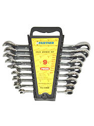 Набор ключей трещоточных PARTNER PA3109M 9пр.