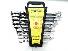 Набір ключів трещоточных з шарніром PARTNER PA3009FM 9пр.