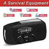 SurvivalWave Pro NOAA 5000 — Багатофункціональне Аварійне Радіо AM/FM/NOAA з Power Bank, Ліхтарем і Ручною Динамо-Зарядкою, фото 5