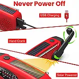SurvivalWave Pro NOAA 5000 — Багатофункціональне Аварійне Радіо AM/FM/NOAA з Power Bank, Ліхтарем і Ручною Динамо-Зарядкою, фото 4