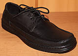 Чоловічі шкіряні туфлі чорні на шнурках шкіряні від виробника модель АМТ111, фото 2