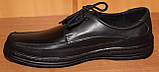 Чоловічі шкіряні туфлі чорні на шнурках шкіряні від виробника модель АМТ111, фото 3