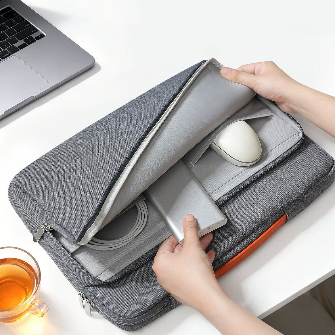 Протиударний чохол з ручкою для ноутбуків 14-14.2" дюймів - Сірий, фото 1