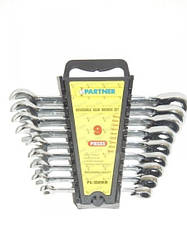 Набір ключів трещоточных з реверсом PARTNER PA3009RM 9пр.