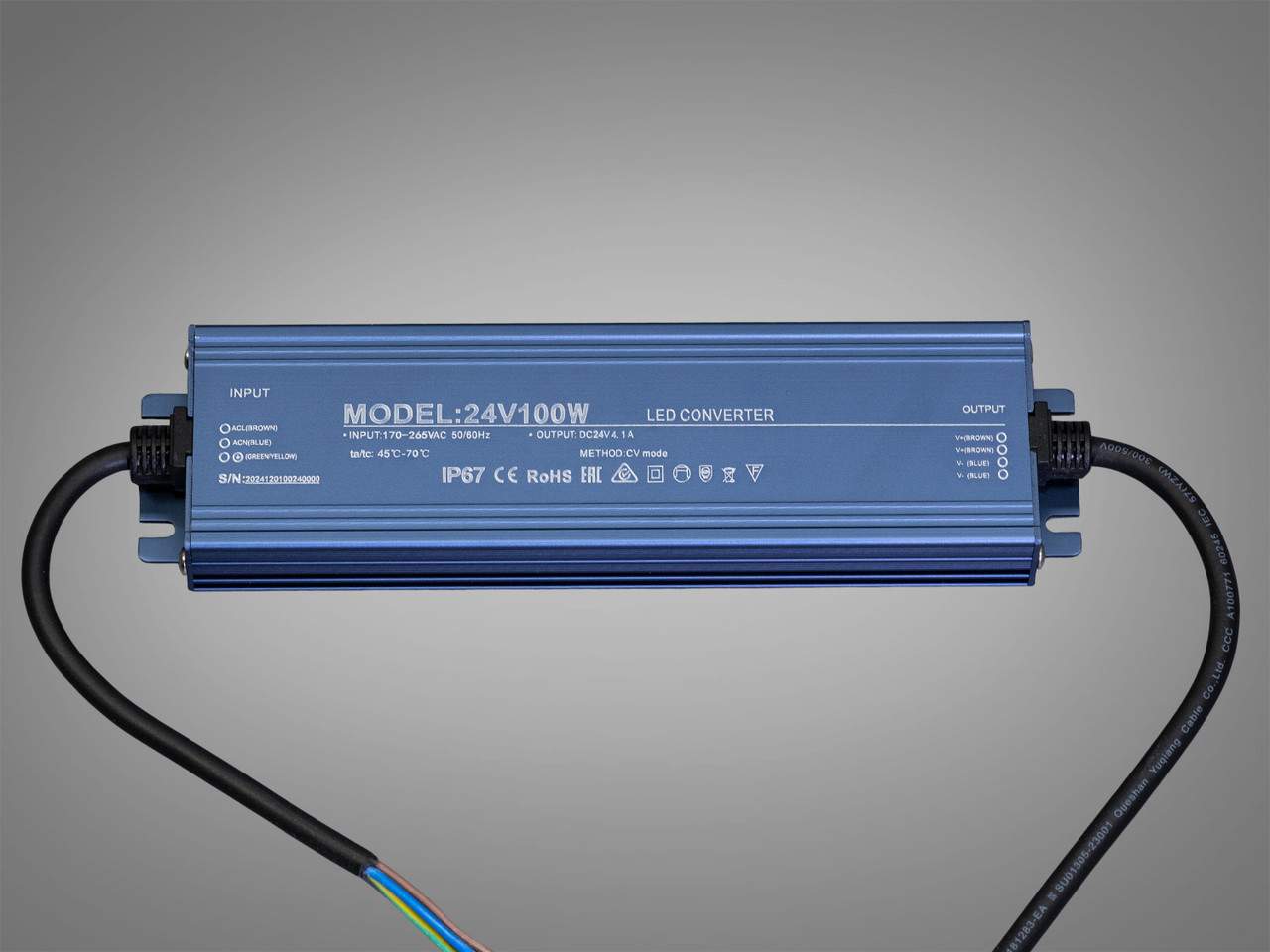 Блок живлення 24В, для підключення LED стрічки, 100Вт, 4.17А PPF-PW-IP68-24V-100W